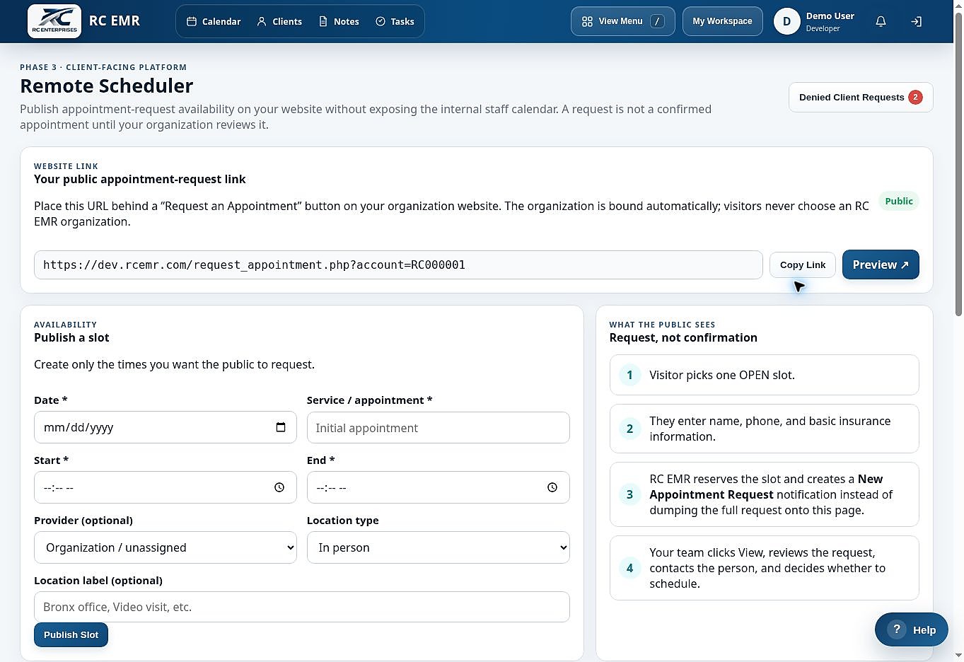 RC EMR Remote Scheduler